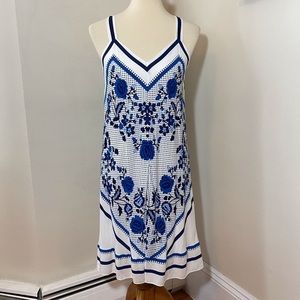 Max Studio A-line flowy Blue and white Dre…